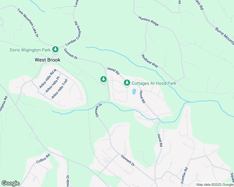 map of restaurants, bars, coffee shops, grocery stores, and more near 71 Hood Park Court in Big Canoe