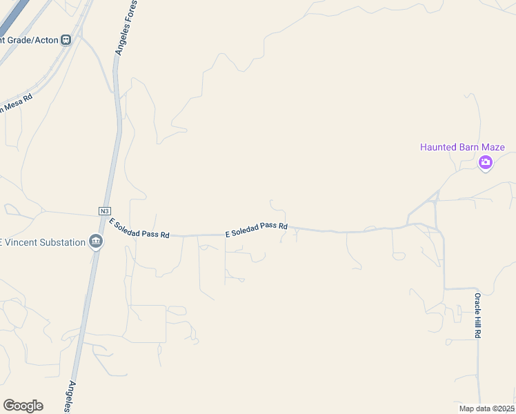 map of restaurants, bars, coffee shops, grocery stores, and more near East Soledad Pass Road in Los Angeles County