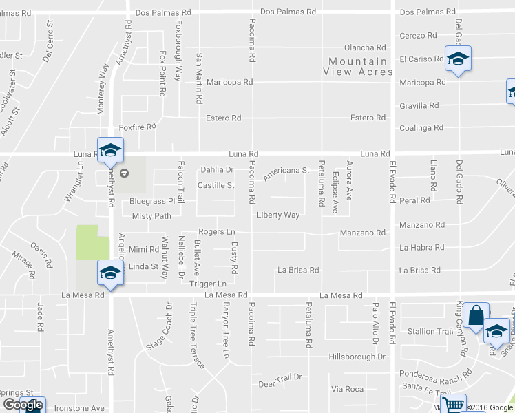 map of restaurants, bars, coffee shops, grocery stores, and more near 13151 Pacoima Rd in Victorville