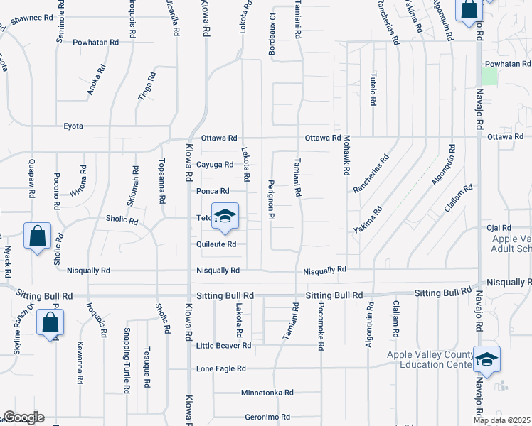 map of restaurants, bars, coffee shops, grocery stores, and more near 13110 Perignon Place in Apple Valley