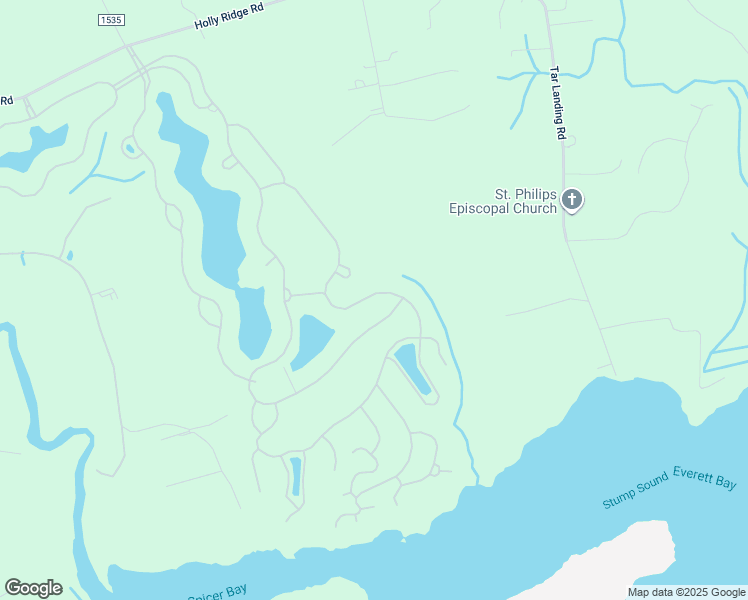 map of restaurants, bars, coffee shops, grocery stores, and more near 582 Moss Lake Lane in Holly Ridge