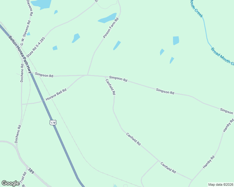 map of restaurants, bars, coffee shops, grocery stores, and more near 105 Canfield Road in Honea Path