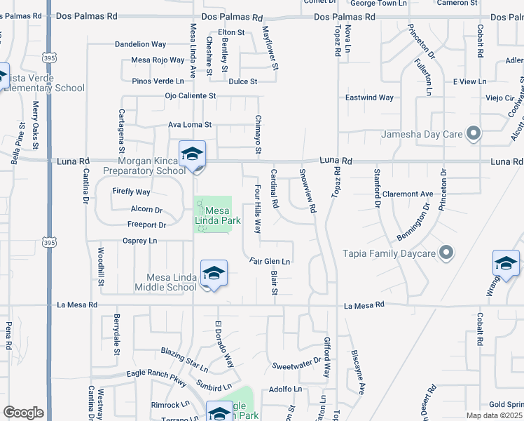 map of restaurants, bars, coffee shops, grocery stores, and more near 13157 4 Hills Way in Victorville