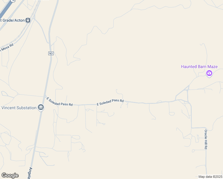 map of restaurants, bars, coffee shops, grocery stores, and more near 701 East Soledad Pass Road in Palmdale