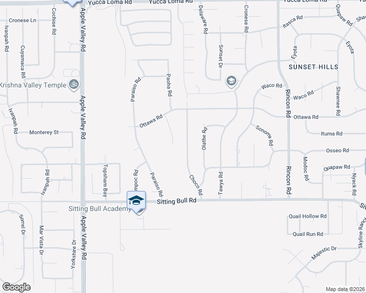 map of restaurants, bars, coffee shops, grocery stores, and more near 13155 Mugu Court in Apple Valley
