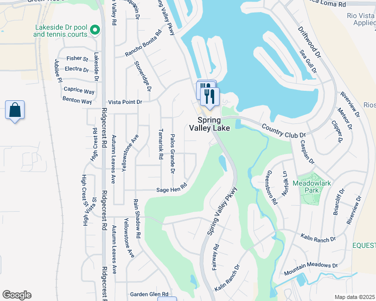 map of restaurants, bars, coffee shops, grocery stores, and more near 13135 Candleberry Lane in Victorville
