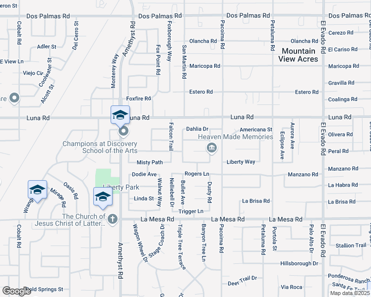 map of restaurants, bars, coffee shops, grocery stores, and more near 13179 Pacific Terrace in Victorville