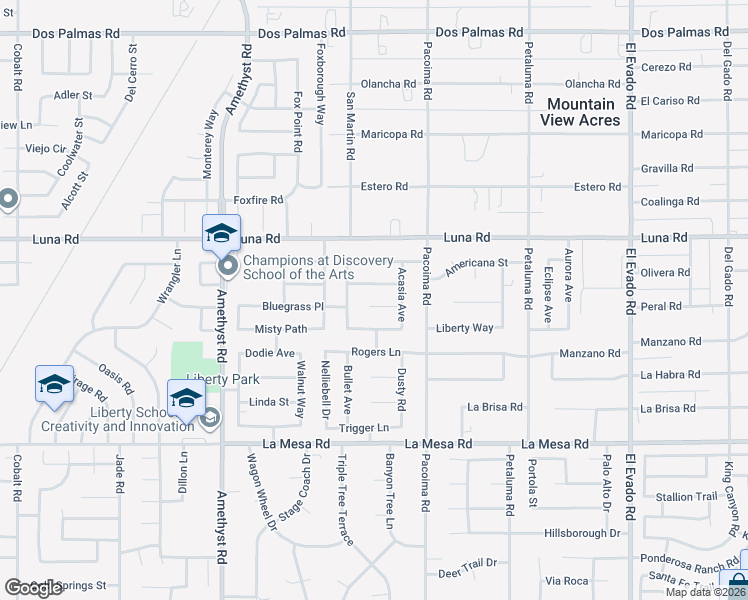 map of restaurants, bars, coffee shops, grocery stores, and more near 13990 Iris Cove in Victorville