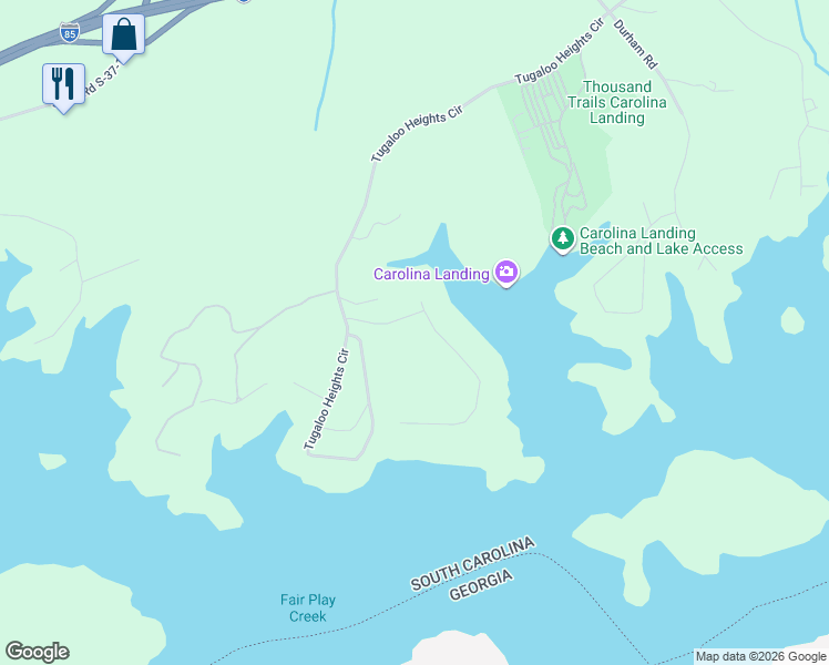 map of restaurants, bars, coffee shops, grocery stores, and more near 206 Riverlake Road in Fair Play