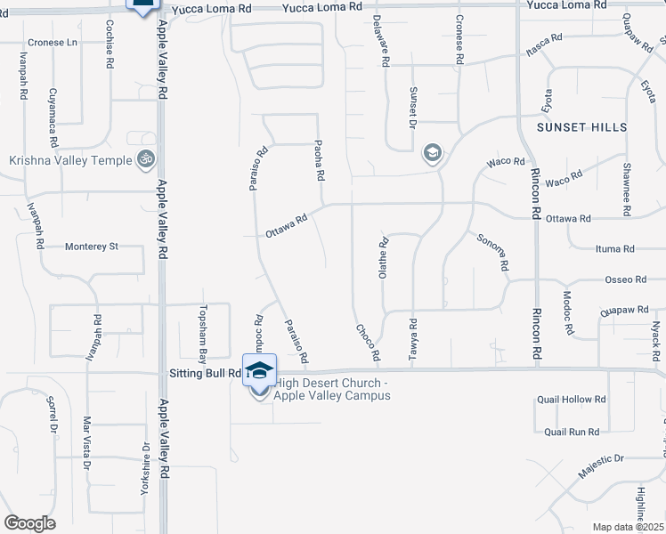 map of restaurants, bars, coffee shops, grocery stores, and more near 13161 Mugu Court in Apple Valley
