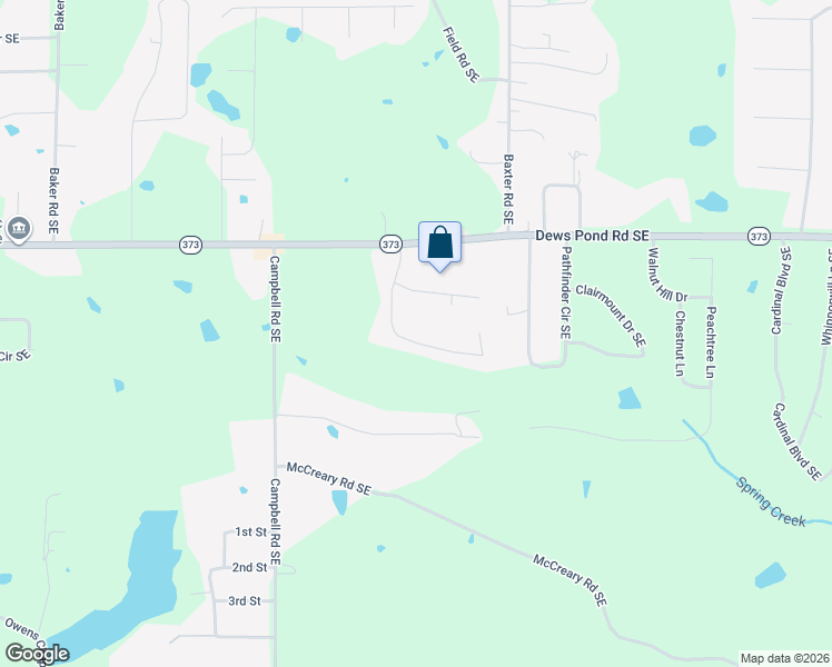 map of restaurants, bars, coffee shops, grocery stores, and more near 198 Dublin Drive Southeast in Calhoun