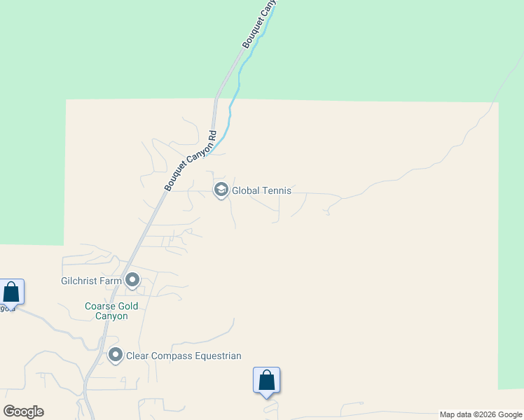 map of restaurants, bars, coffee shops, grocery stores, and more near 30344 Bouquet Canyon Road in Santa Clarita