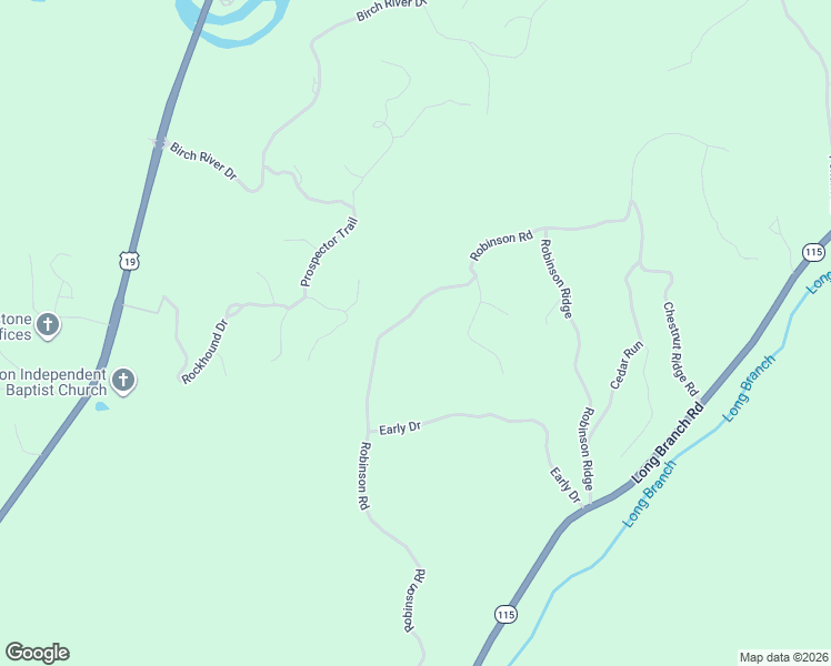 map of restaurants, bars, coffee shops, grocery stores, and more near 902 Robinson Road in Dahlonega