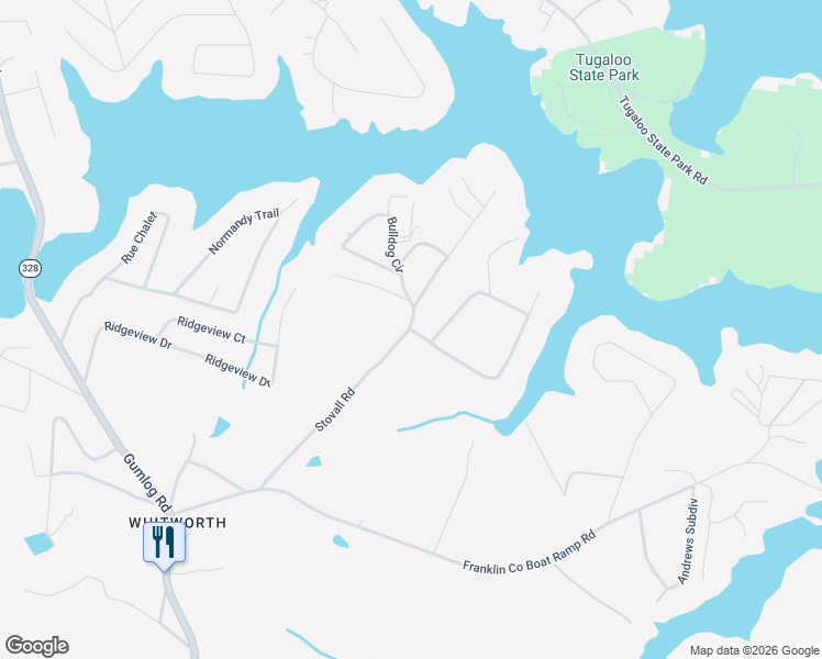 map of restaurants, bars, coffee shops, grocery stores, and more near 436 Brittany Cove in Lavonia