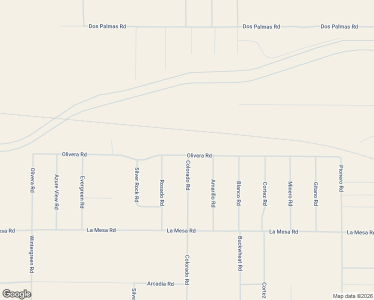 map of restaurants, bars, coffee shops, grocery stores, and more near 2330 Olivera Road in Pinon Hills