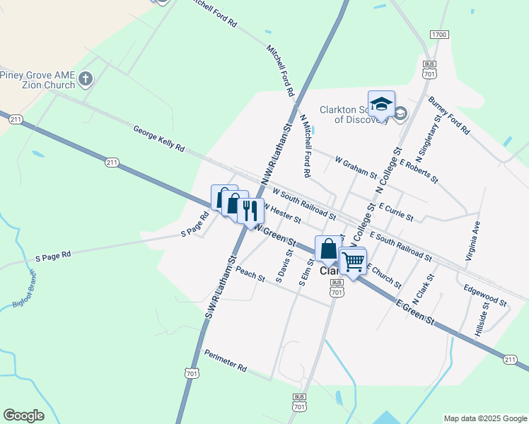 map of restaurants, bars, coffee shops, grocery stores, and more near West Street in Elizabethtown