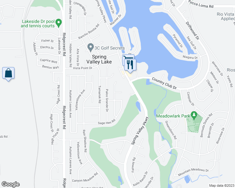 map of restaurants, bars, coffee shops, grocery stores, and more near 18045 Joshua Tree Lane in Victorville