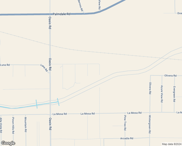 map of restaurants, bars, coffee shops, grocery stores, and more near 13221 Arena Road in Piñon Hills