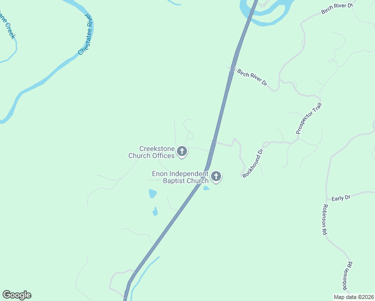 map of restaurants, bars, coffee shops, grocery stores, and more near 117 River Knoll Way in Dahlonega
