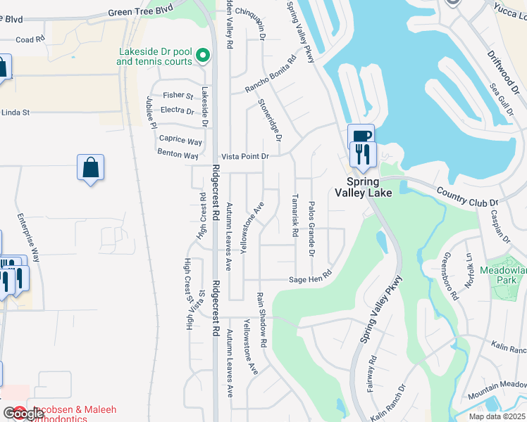 map of restaurants, bars, coffee shops, grocery stores, and more near 13175 Yellowstone Avenue in Victorville