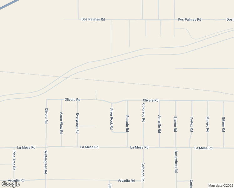 map of restaurants, bars, coffee shops, grocery stores, and more near 2140 Olivera Road in Phelan