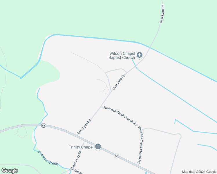 map of restaurants, bars, coffee shops, grocery stores, and more near 459 Over Lyon Road in Kelly