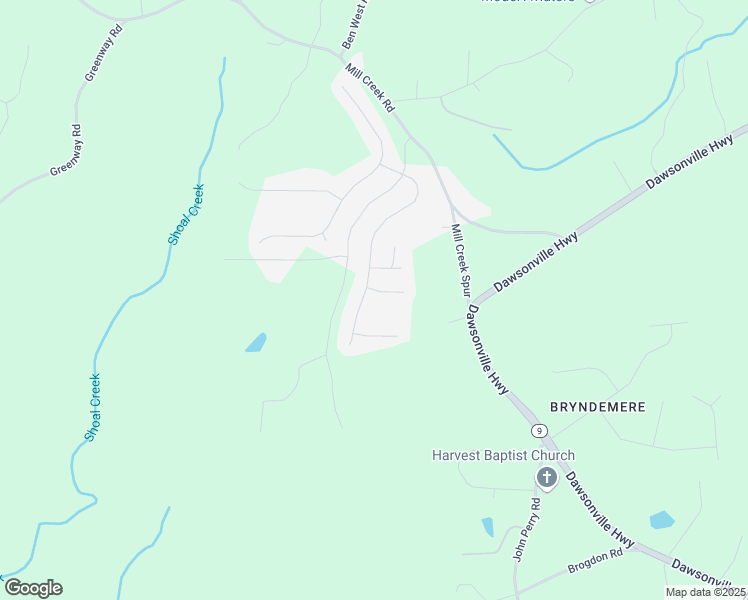 map of restaurants, bars, coffee shops, grocery stores, and more near 329 Miller Drive in Dawsonville
