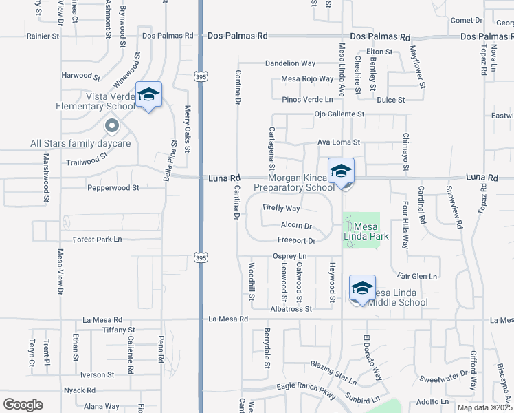 map of restaurants, bars, coffee shops, grocery stores, and more near 13224 Dixon Street in Victorville