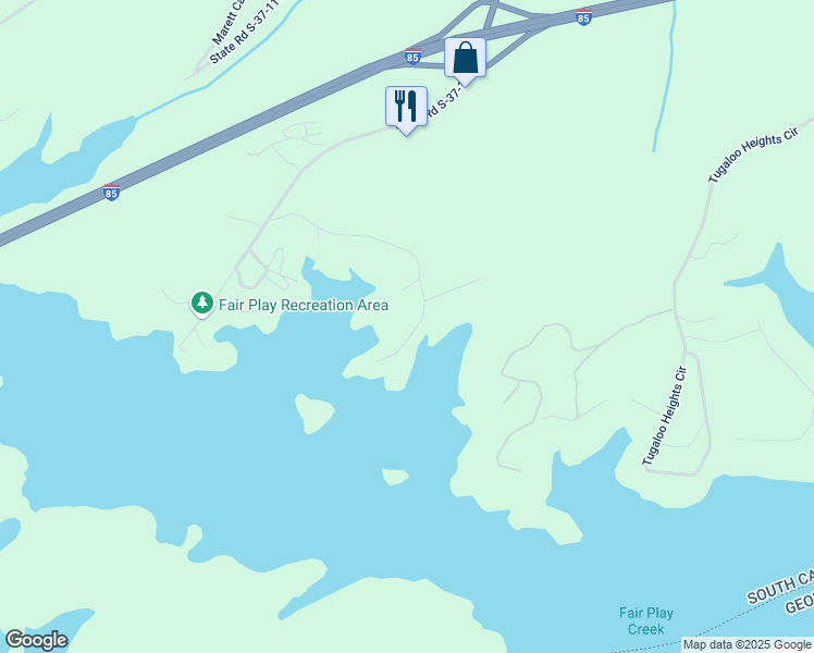 map of restaurants, bars, coffee shops, grocery stores, and more near 220 Inlet Point Road in Fair Play