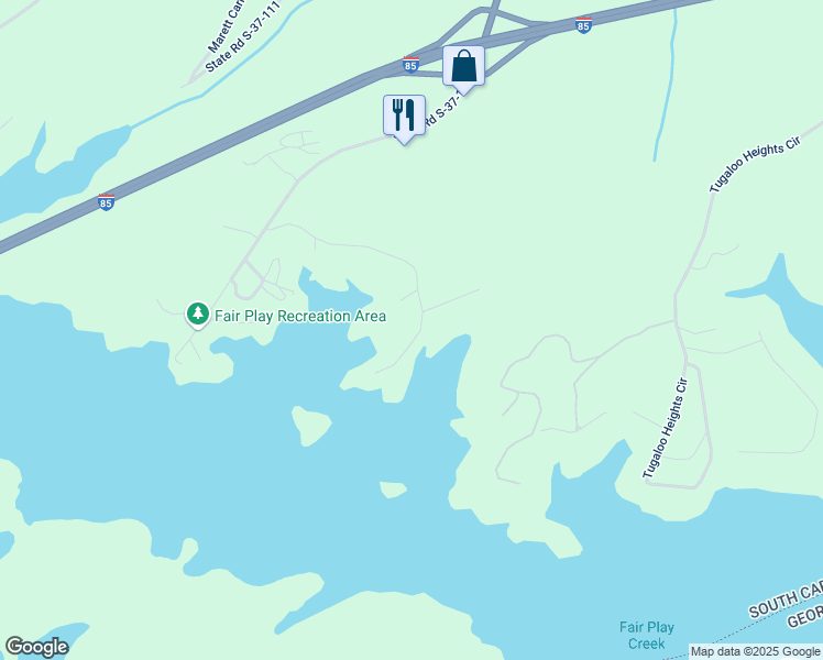 map of restaurants, bars, coffee shops, grocery stores, and more near 220 Inlet Point Road in Fair Play