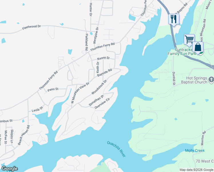 map of restaurants, bars, coffee shops, grocery stores, and more near 338 Overview Circle in Piney