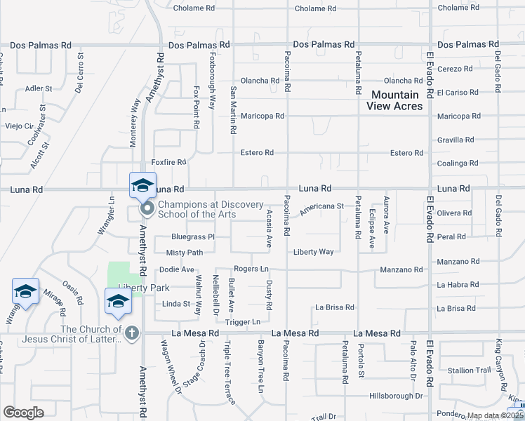 map of restaurants, bars, coffee shops, grocery stores, and more near 14029 Dahlia Drive in Victorville
