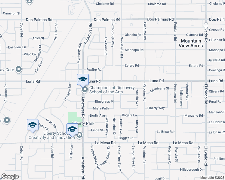 map of restaurants, bars, coffee shops, grocery stores, and more near 13897 Chestnut Street in Victorville