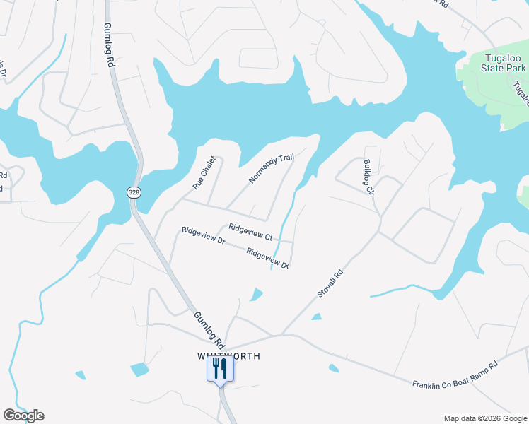 map of restaurants, bars, coffee shops, grocery stores, and more near 335 Normandy Trail in Lavonia