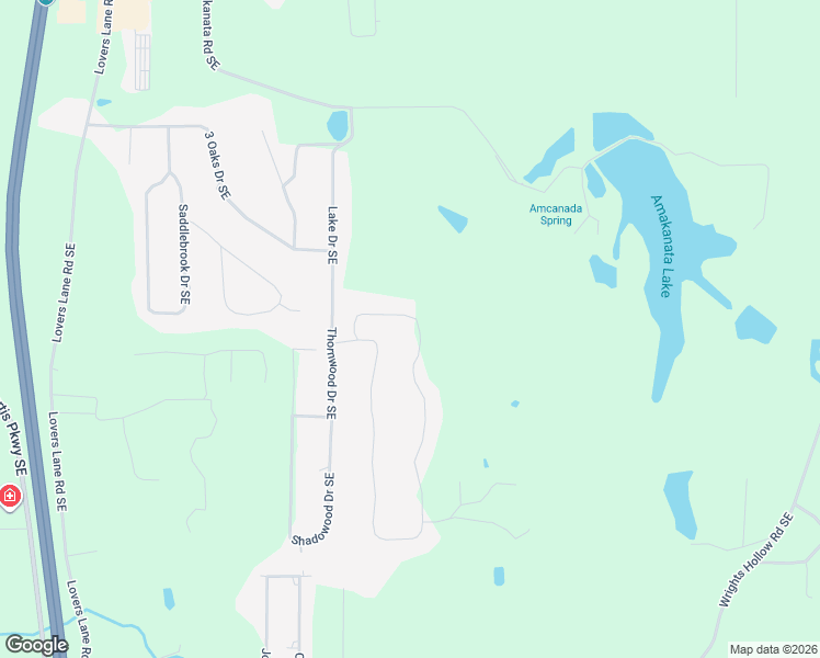 map of restaurants, bars, coffee shops, grocery stores, and more near 215 Double Tree Drive Southeast in Calhoun