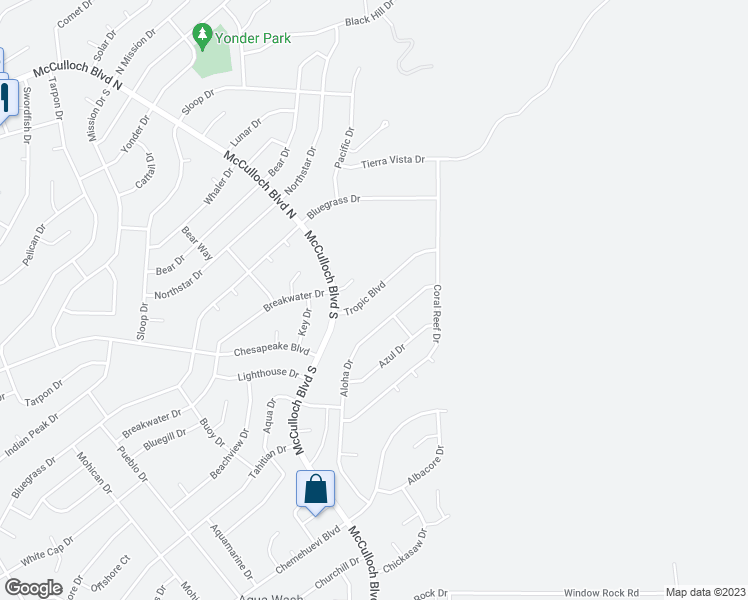 map of restaurants, bars, coffee shops, grocery stores, and more near 4000 Tropic Boulevard in Lake Havasu City
