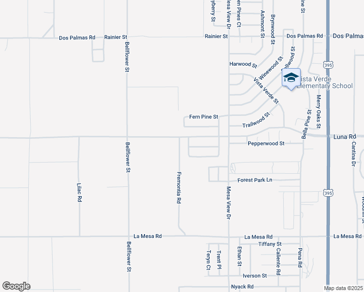 map of restaurants, bars, coffee shops, grocery stores, and more near 13237 Fremontia Road in Victorville