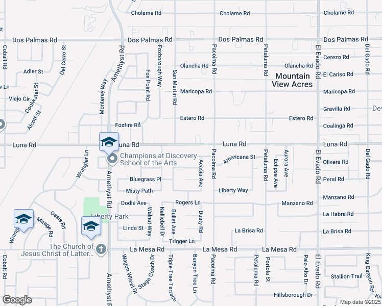 map of restaurants, bars, coffee shops, grocery stores, and more near 14006 Dahlia Drive in Victorville