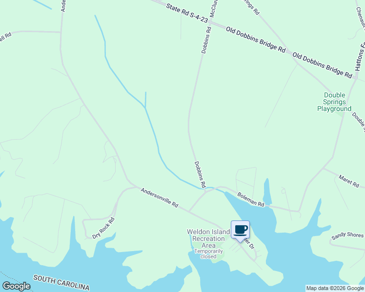 map of restaurants, bars, coffee shops, grocery stores, and more near 1817 Dobbins Road in Townville