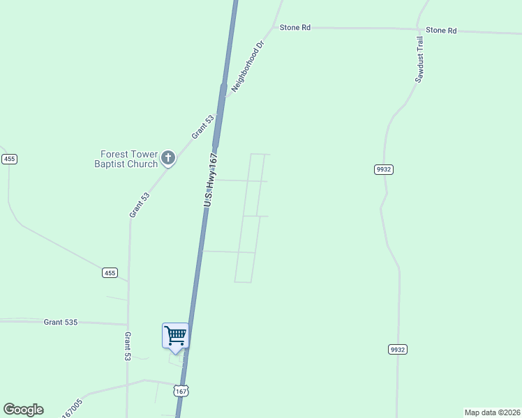 map of restaurants, bars, coffee shops, grocery stores, and more near 84 Doe Trail in Hensley
