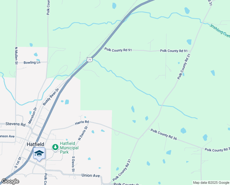 map of restaurants, bars, coffee shops, grocery stores, and more near 4623 U.S. 71 in Hatfield