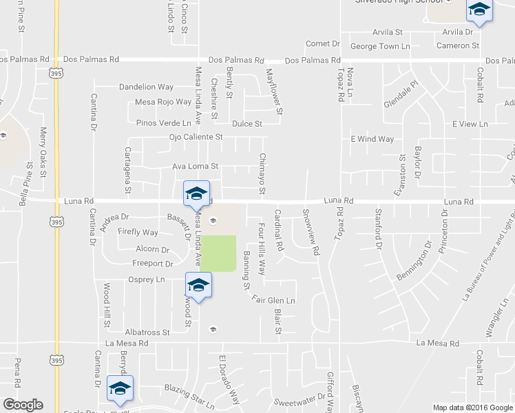 map of restaurants, bars, coffee shops, grocery stores, and more near 12664 Luna Road in Victorville
