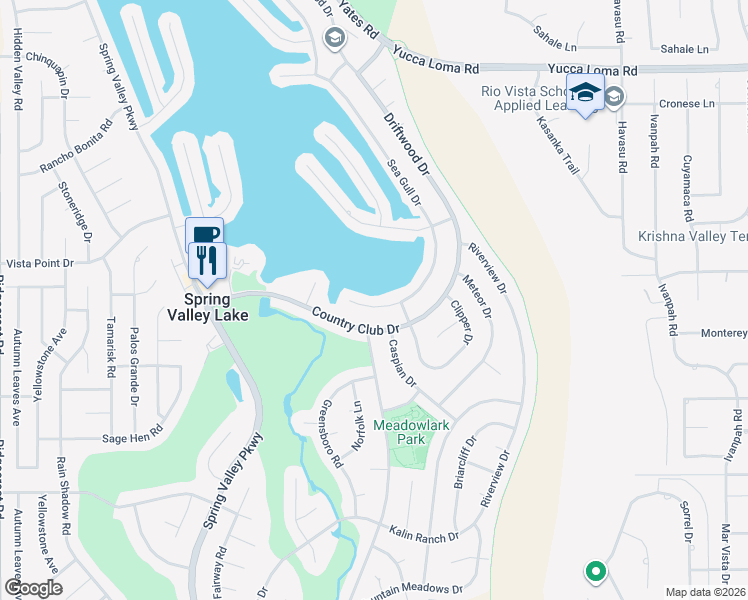 map of restaurants, bars, coffee shops, grocery stores, and more near 13228 Sea Gull Drive in Victorville