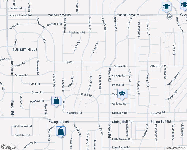 map of restaurants, bars, coffee shops, grocery stores, and more near 20815 Ottawa Road in Apple Valley