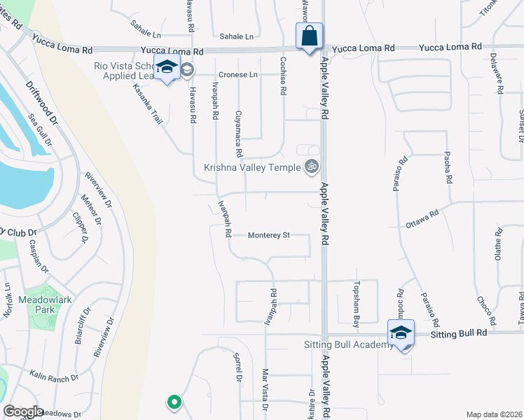 map of restaurants, bars, coffee shops, grocery stores, and more near 19125 Ottawa Road in Apple Valley