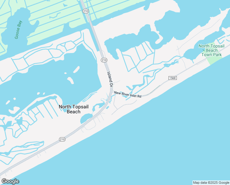 map of restaurants, bars, coffee shops, grocery stores, and more near 123 New River Inlet Road in North Topsail Beach