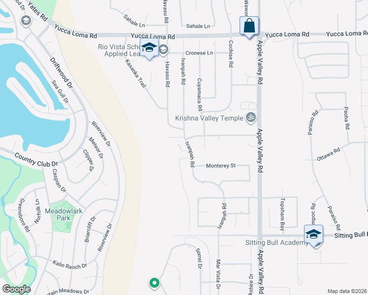map of restaurants, bars, coffee shops, grocery stores, and more near 13262 Ivanpah Road in Apple Valley