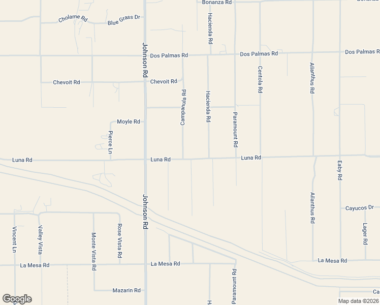 map of restaurants, bars, coffee shops, grocery stores, and more near 5124 Luna Road in Phelan