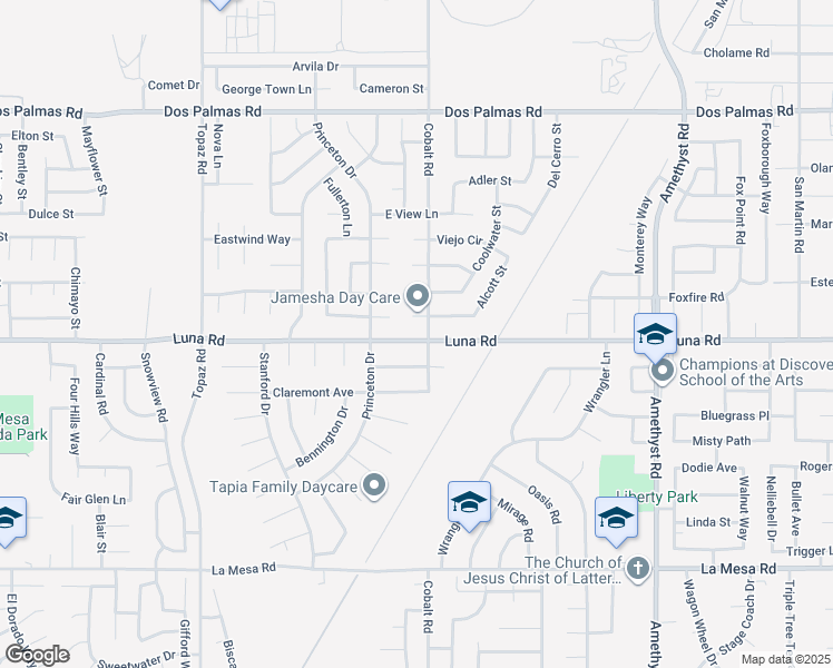 map of restaurants, bars, coffee shops, grocery stores, and more near 13278 Luna Road in Victorville