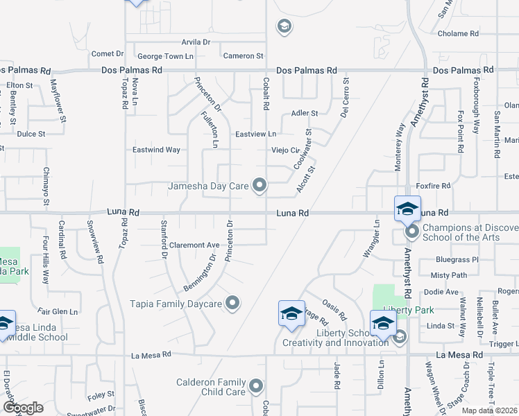 map of restaurants, bars, coffee shops, grocery stores, and more near 13278 Luna Road in Victorville